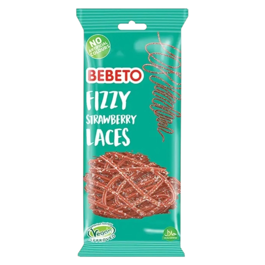 BEBETO FIZZY STRAWBERRY LACES 250G